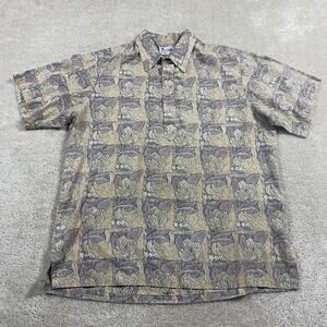 VTG Hawaii Shirt Mens XL Purple Floral Banana Hawaiian 90s Aloha Popover